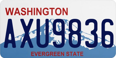 WA license plate AXU9836