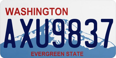 WA license plate AXU9837