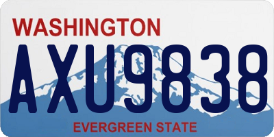 WA license plate AXU9838