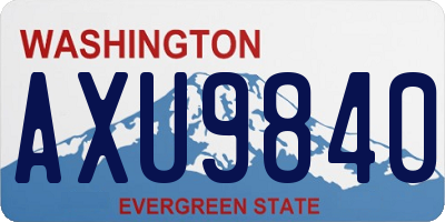 WA license plate AXU9840