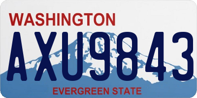 WA license plate AXU9843