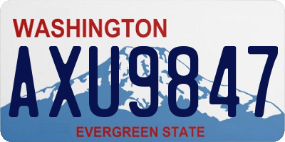 WA license plate AXU9847