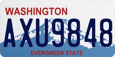 WA license plate AXU9848