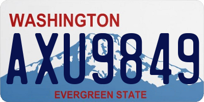 WA license plate AXU9849