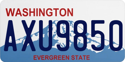 WA license plate AXU9850