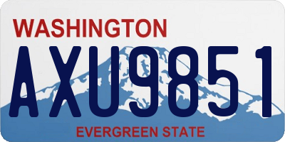 WA license plate AXU9851