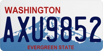 WA license plate AXU9852