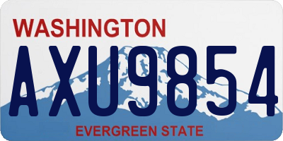 WA license plate AXU9854