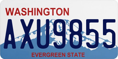 WA license plate AXU9855
