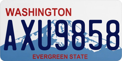 WA license plate AXU9858