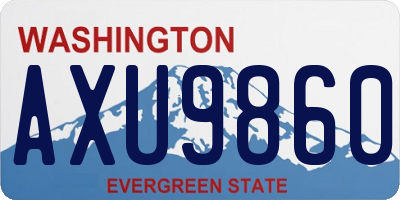 WA license plate AXU9860