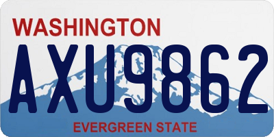 WA license plate AXU9862