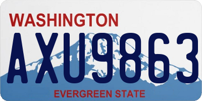 WA license plate AXU9863
