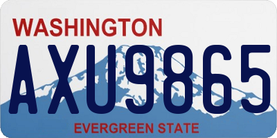 WA license plate AXU9865