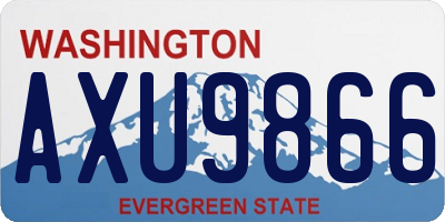 WA license plate AXU9866