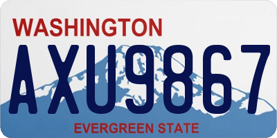 WA license plate AXU9867
