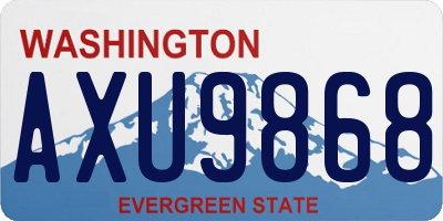 WA license plate AXU9868