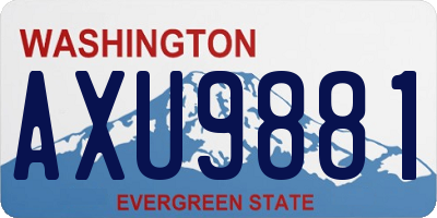 WA license plate AXU9881