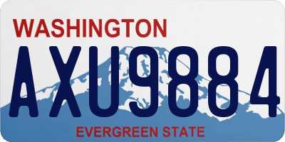 WA license plate AXU9884