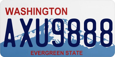 WA license plate AXU9888