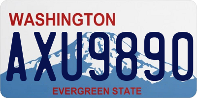 WA license plate AXU9890