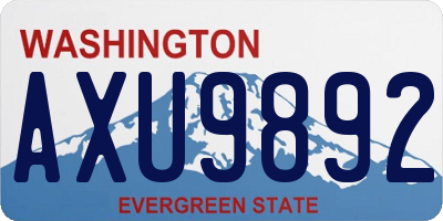 WA license plate AXU9892
