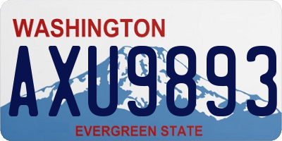 WA license plate AXU9893