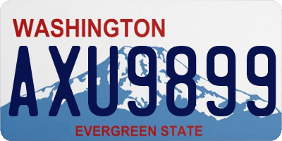 WA license plate AXU9899