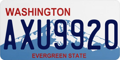 WA license plate AXU9920