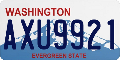 WA license plate AXU9921
