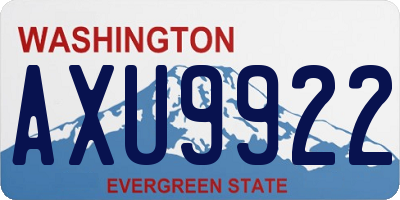WA license plate AXU9922