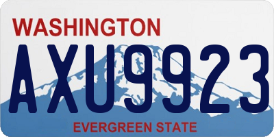 WA license plate AXU9923