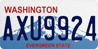 WA license plate AXU9924