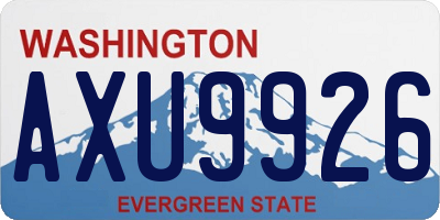 WA license plate AXU9926