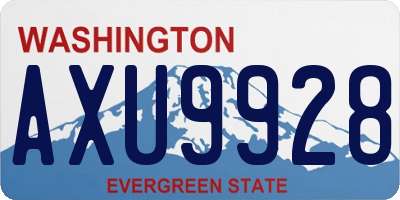 WA license plate AXU9928