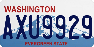 WA license plate AXU9929