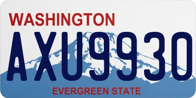 WA license plate AXU9930