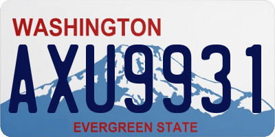 WA license plate AXU9931