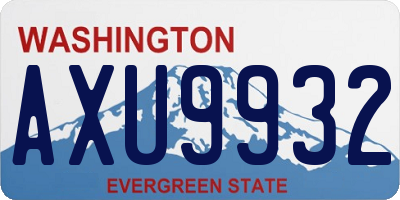 WA license plate AXU9932
