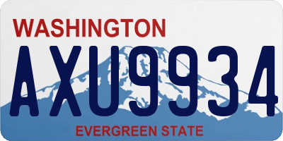 WA license plate AXU9934