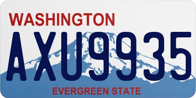 WA license plate AXU9935