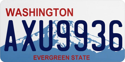 WA license plate AXU9936