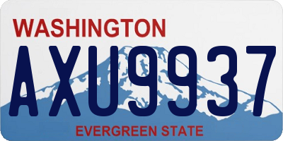 WA license plate AXU9937