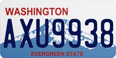 WA license plate AXU9938