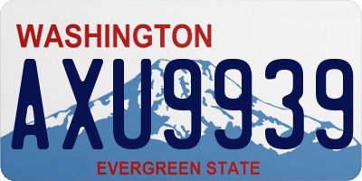 WA license plate AXU9939