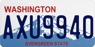 WA license plate AXU9940