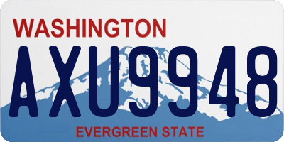 WA license plate AXU9948