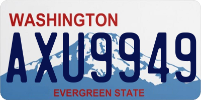 WA license plate AXU9949