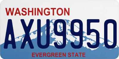 WA license plate AXU9950