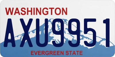 WA license plate AXU9951